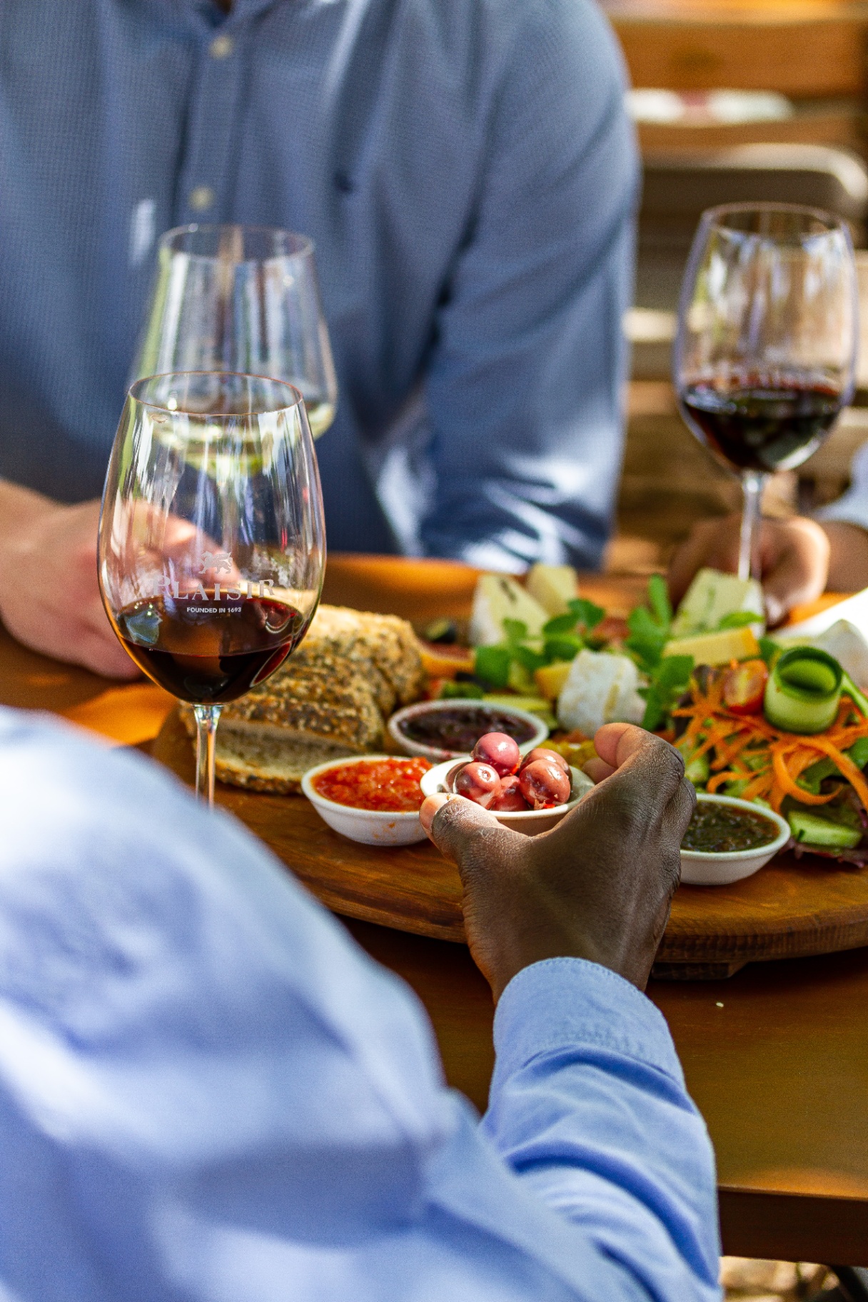 Wine tasting with artisanal cheese and charcuterie board at Plaisir